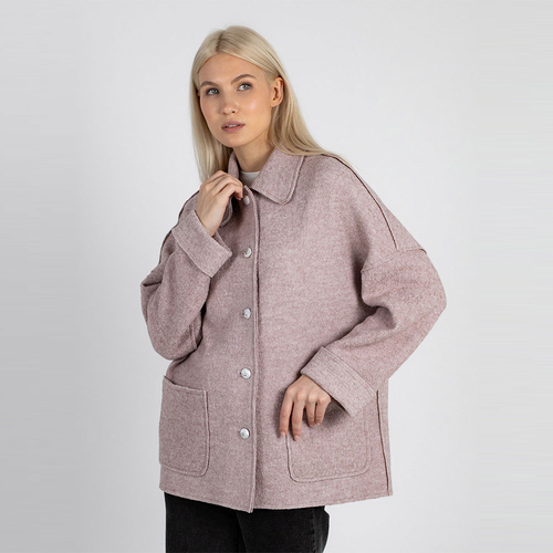 Жакет из вареной шерсти 267Ш/розовый