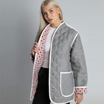 Жакет фуфайка из льна 271Ш/серо-белый - Иконка товара 3