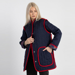 Жакет фуфайка из льна 272Ш/сине-красный - Иконка товара 1