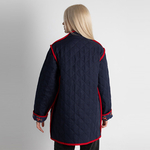 Жакет фуфайка из льна 272Ш/сине-красный - Иконка товара 5