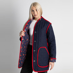 Жакет фуфайка из льна 272Ш/сине-красный - Иконка товара 6