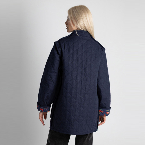 Жакет фуфайка из льна 272Ш/т-синий - Изображения 6