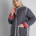 Жакет фуфайка из льна 273Ш/т-серо-белый - Иконка товара 2