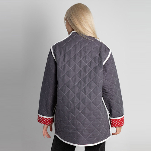 Жакет фуфайка из льна 276Ш/т-серый - Изображения 5