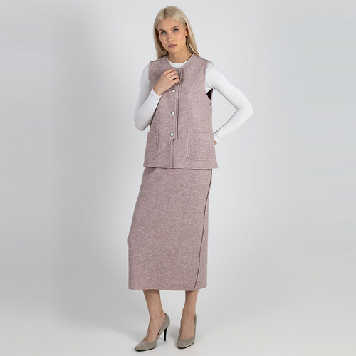 Юбка из вареной шерсти 269Ш/розовый