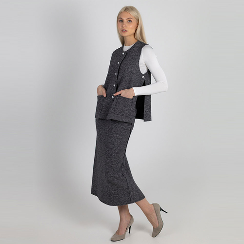 Юбка из вареной шерсти 269Ш/т-серый - Изображения 4