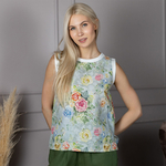 Майка из льна и вискозы 114Ш/розы - Иконка товара 2