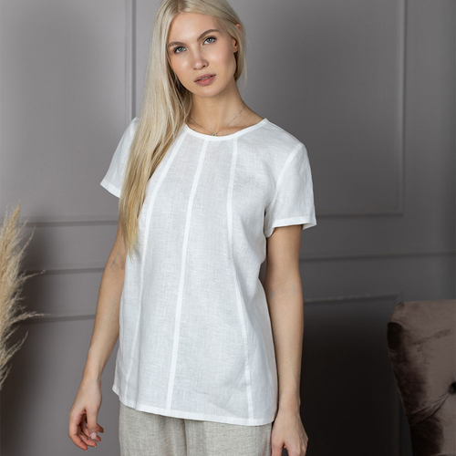 Кликните для увеличения изображения Блуза льняная 252Ш/белый - Изображения 1