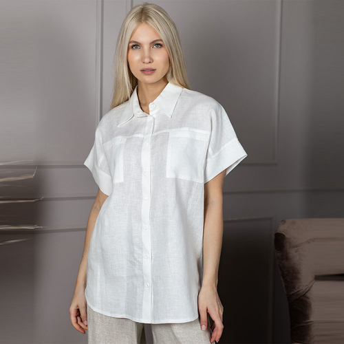 Рубашка из полульна 256Ш/белый - Изображения 3