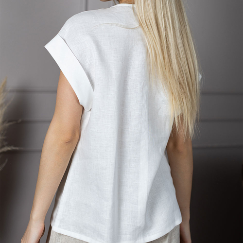 Блуза льняная 257Ш/белый - Изображения 3