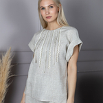 Блуза льняная 257Ш/серый - Иконка товара 1