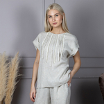 Блуза льняная 257Ш/серый - Иконка товара 2