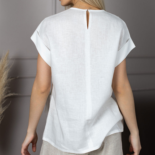 Блуза льняная 258Ш/белый - Изображения 3