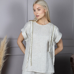 Блуза льняная 258Ш/серый - Иконка товара 2