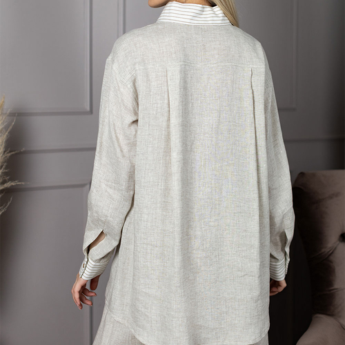 Кликните для увеличения изображения Рубашка из полульна 45Ш/серый - Изображения 4