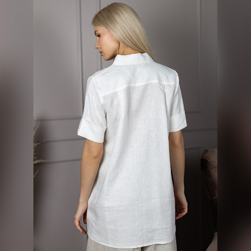 Блуза льняная 254Ш/белый - Изображения 2
