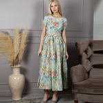 Платье из льна и хлопка 155Ш/розы - Иконка товара 1