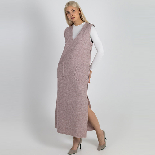 Платье-сарафан из вареной шерсти 275Ш/розовый - Изображения 2
