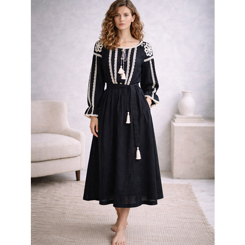 Платье из льна ш2544-26 - Фото товара