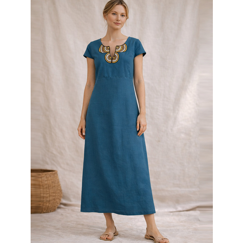 Платье из льна и хлопка ш2566-26 - Фото товара