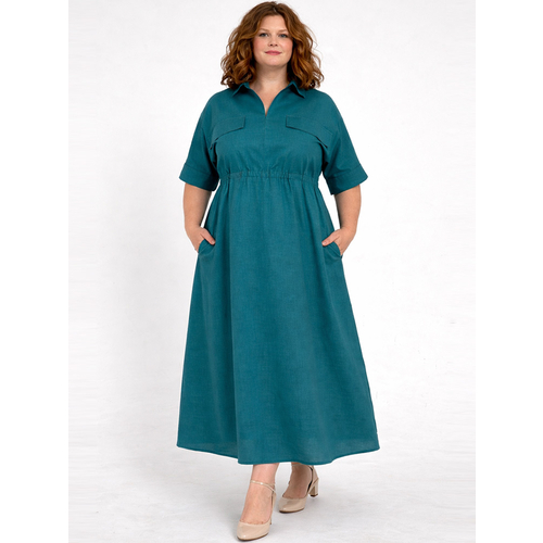 Платье из льна и хлопка ш2569-26 - Фото товара