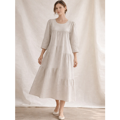 Платье из льна и хлопка ш2571-26 - Фото товара